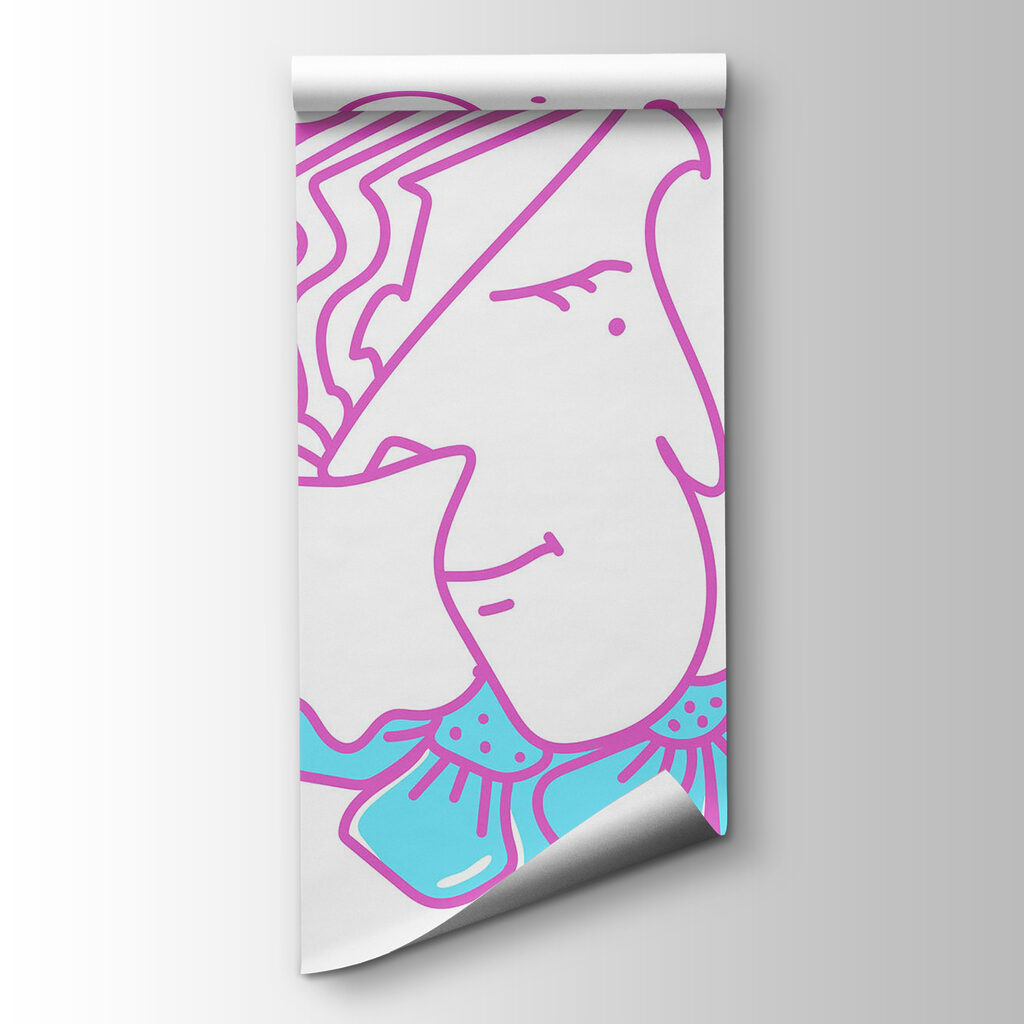 Drawing of a woman with flowers