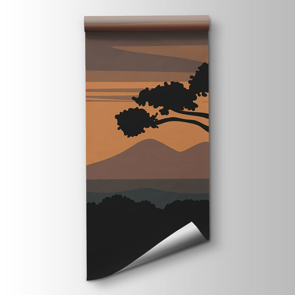 Tree with mountains in the background Tree with mountains in the background