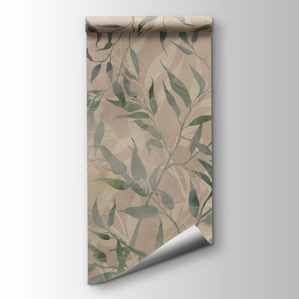 Pattern of leaves on a beige background Pattern of leaves on a beige background