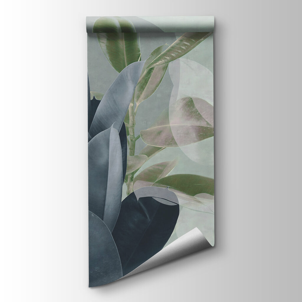 Elegant leaves on a pastel backdrop
