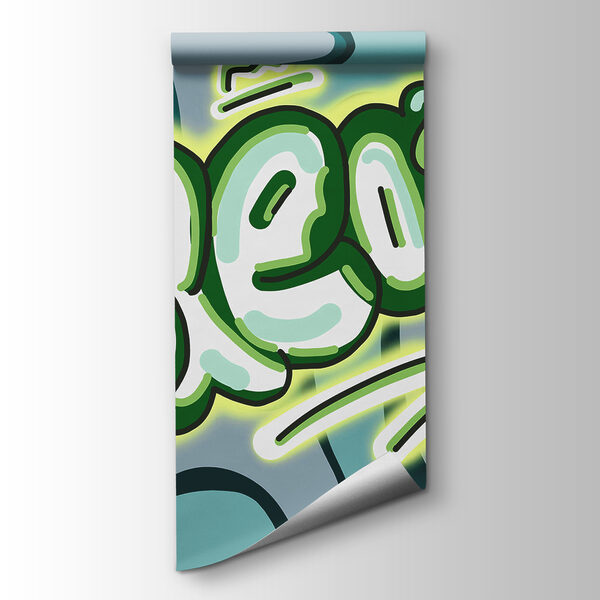 Green and white text Green and white text