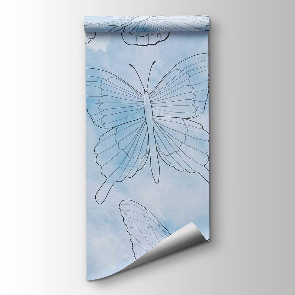 Pattern of butterflies on a blue background Pattern of butterflies on a blue background