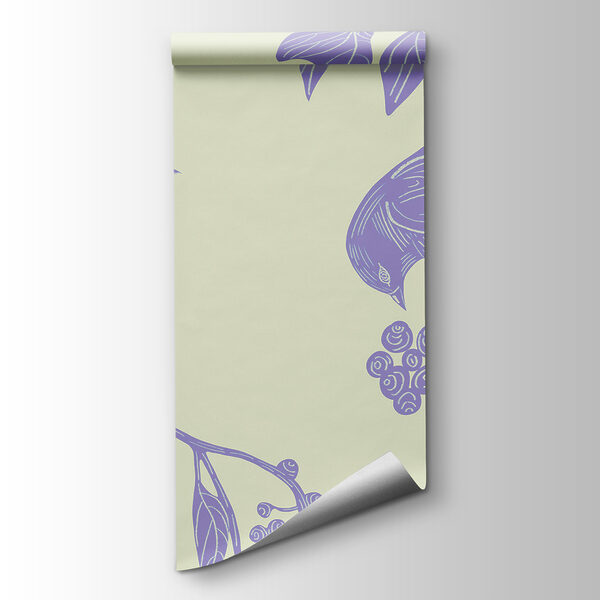 Drawing of birds on a branch