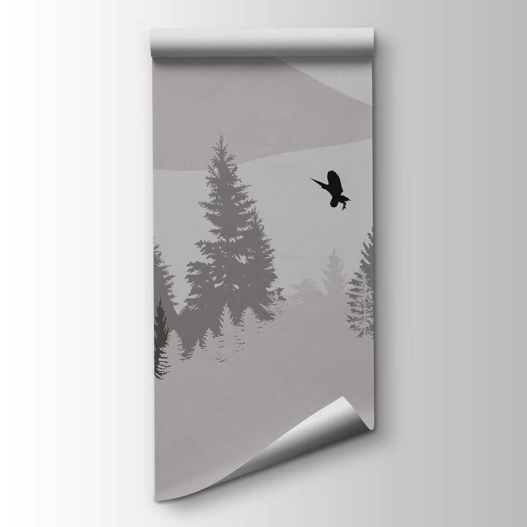 Birds flying over a snowy mountain