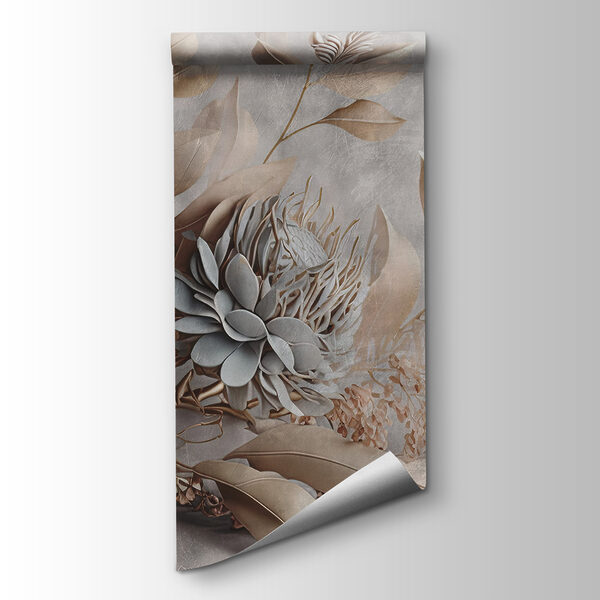 Elegant paper flowers and delicate leaves Elegant paper flowers and delicate leaves