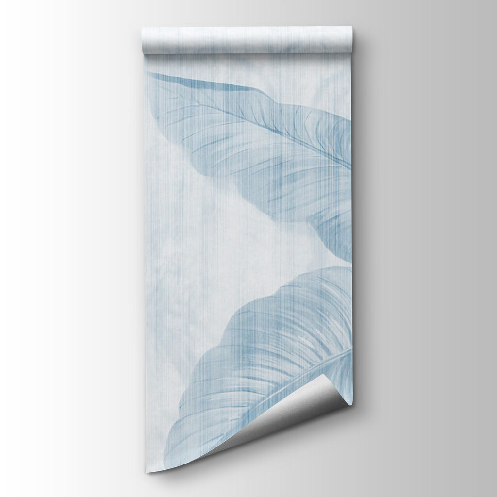 Soft blue leaves on serene background Soft blue leaves on serene background