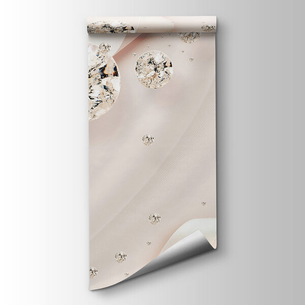 White satin ribbon with diamonds and pearls