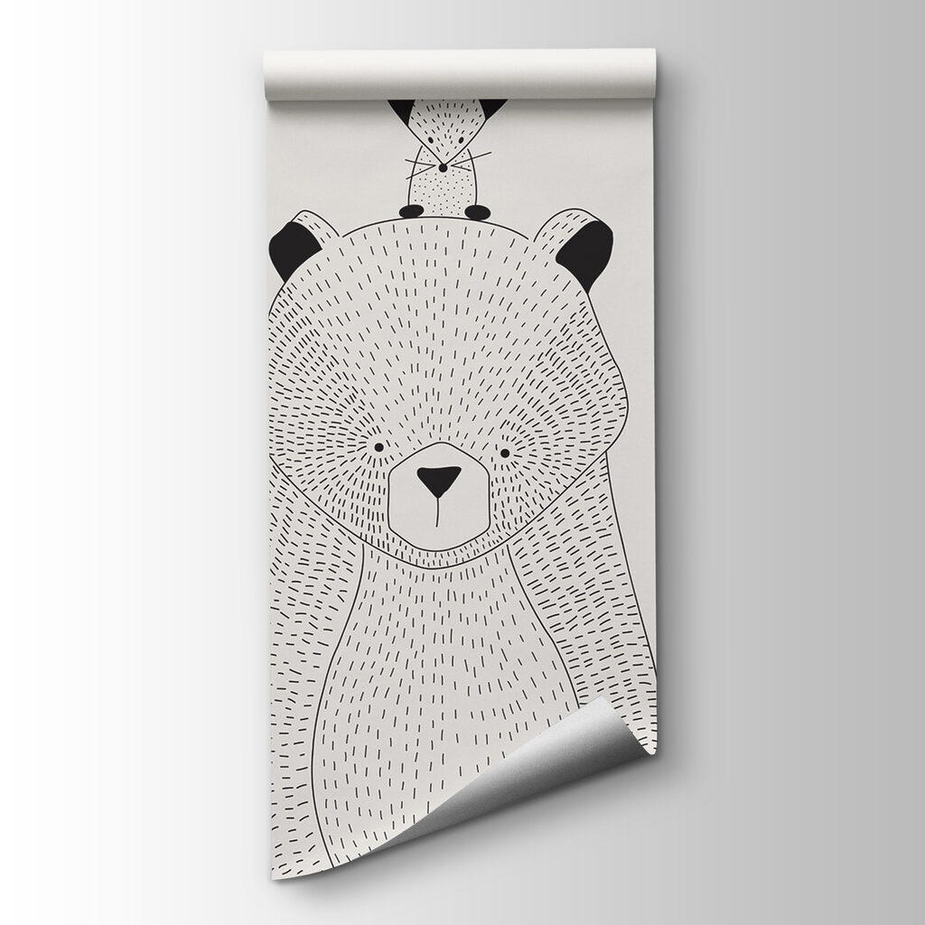 A bear with a mouse on its back A bear with a mouse on its back