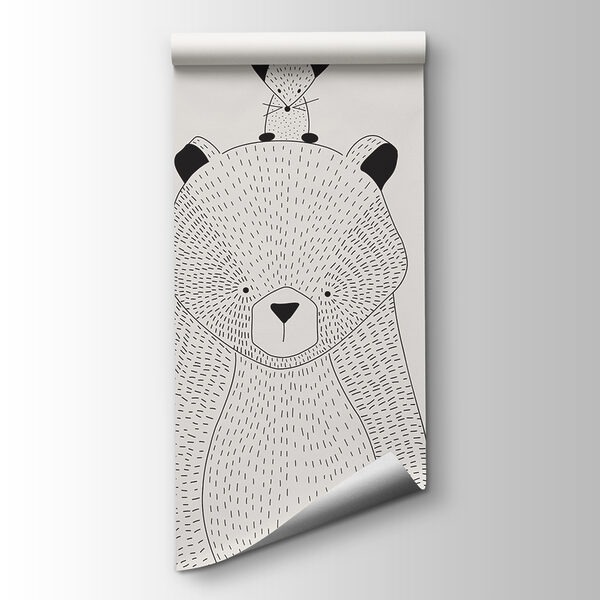 A bear with a mouse on its back A bear with a mouse on its back