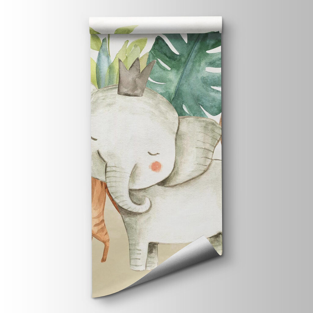 Group of animals with crowns Group of animals with crowns