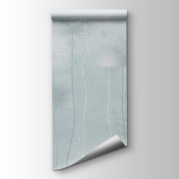 White flowers on a light blue background