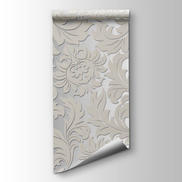 White and grey floral pattern