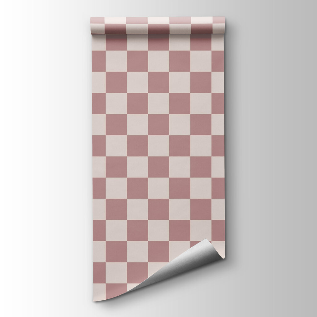 Checkered pattern with pink squares