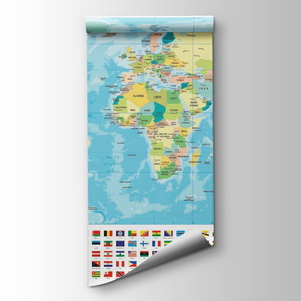 Map of the world with different flags Map of the world with different flags