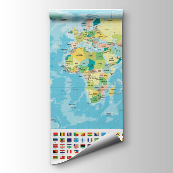 Map of the world with different flags Map of the world with different flags