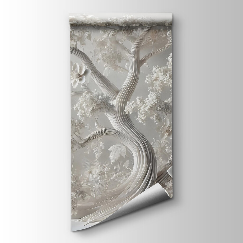 White tree with flowers