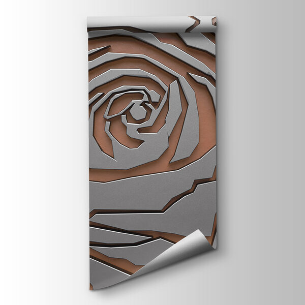 Abstract rose design in metallic texture Abstract rose design in metallic texture