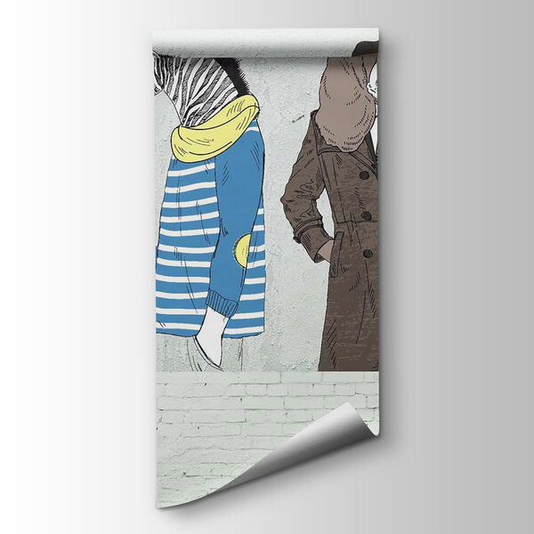 Wall with animal heads Wall with animal heads