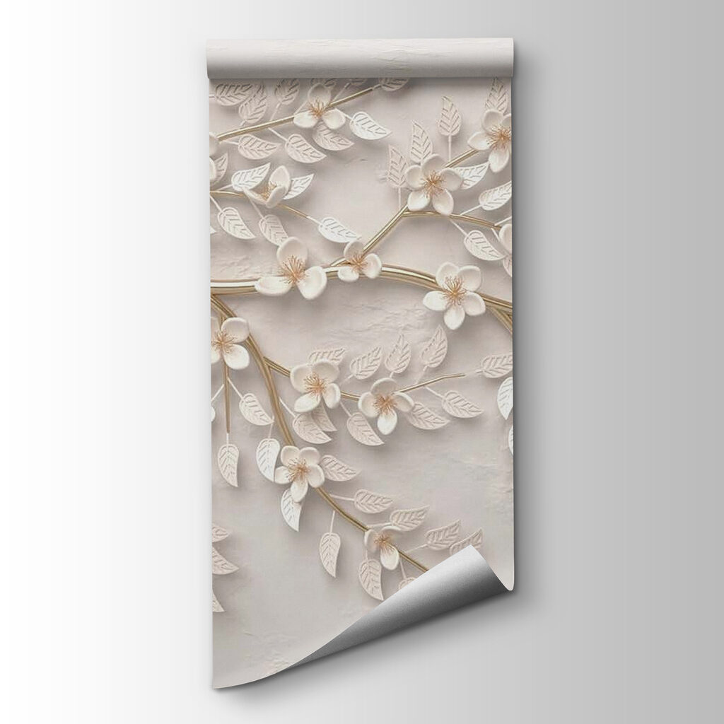 Elegant floral metalwork on white