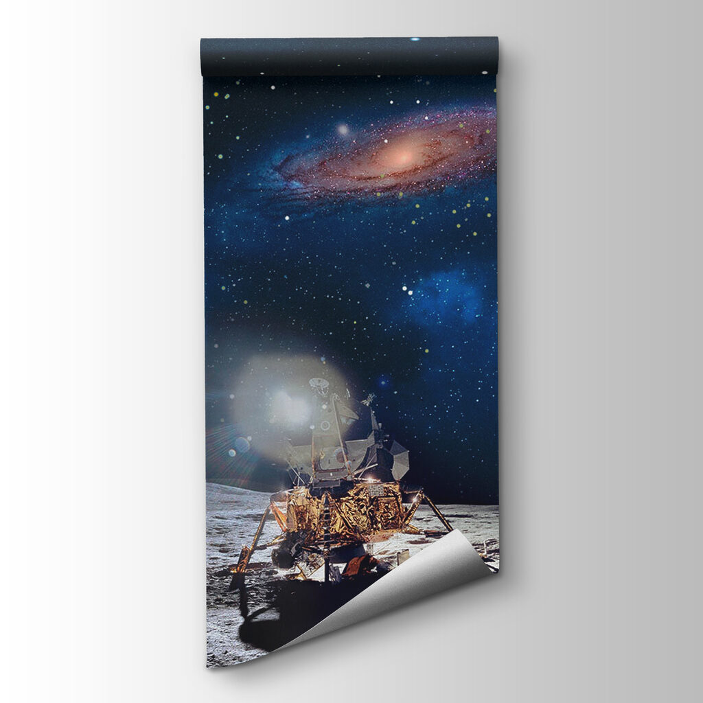 Moon with a planet and stars and a planet in the background Moon with a planet and stars and a planet in the background