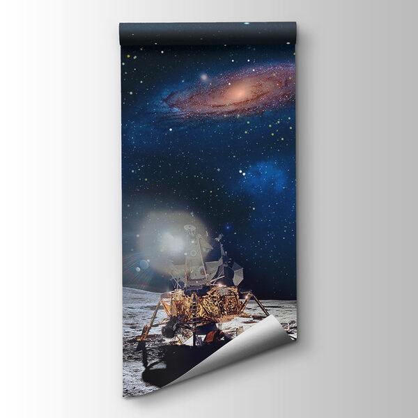 Moon with a planet and stars and a planet in the background Moon with a planet and stars and a planet in the background