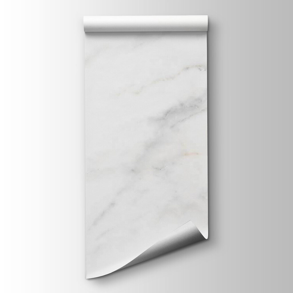 White marble surface with black veins