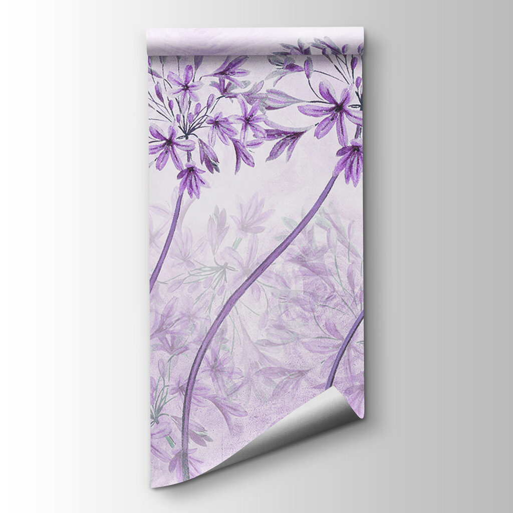 Purple flowers with butterflies on it