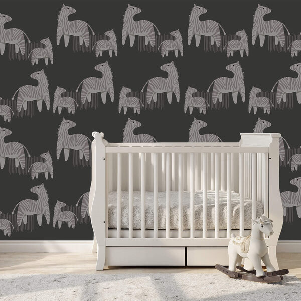 Patroon van paarden op een zwarte achtergrond Patroon van paarden op een zwarte achtergrond