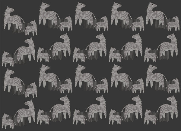 Pattern of horses on a black background Pattern of horses on a black background