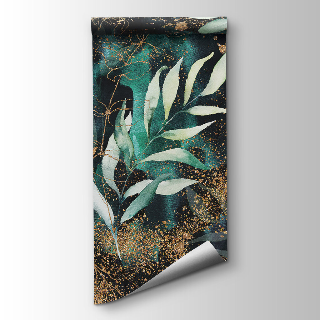 Elegant teal foliage with shimmering accents Elegant teal foliage with shimmering accents