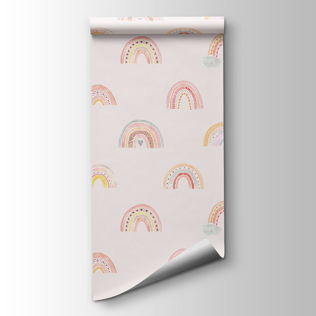 Pattern of rainbows on a white background Pattern of rainbows on a white background