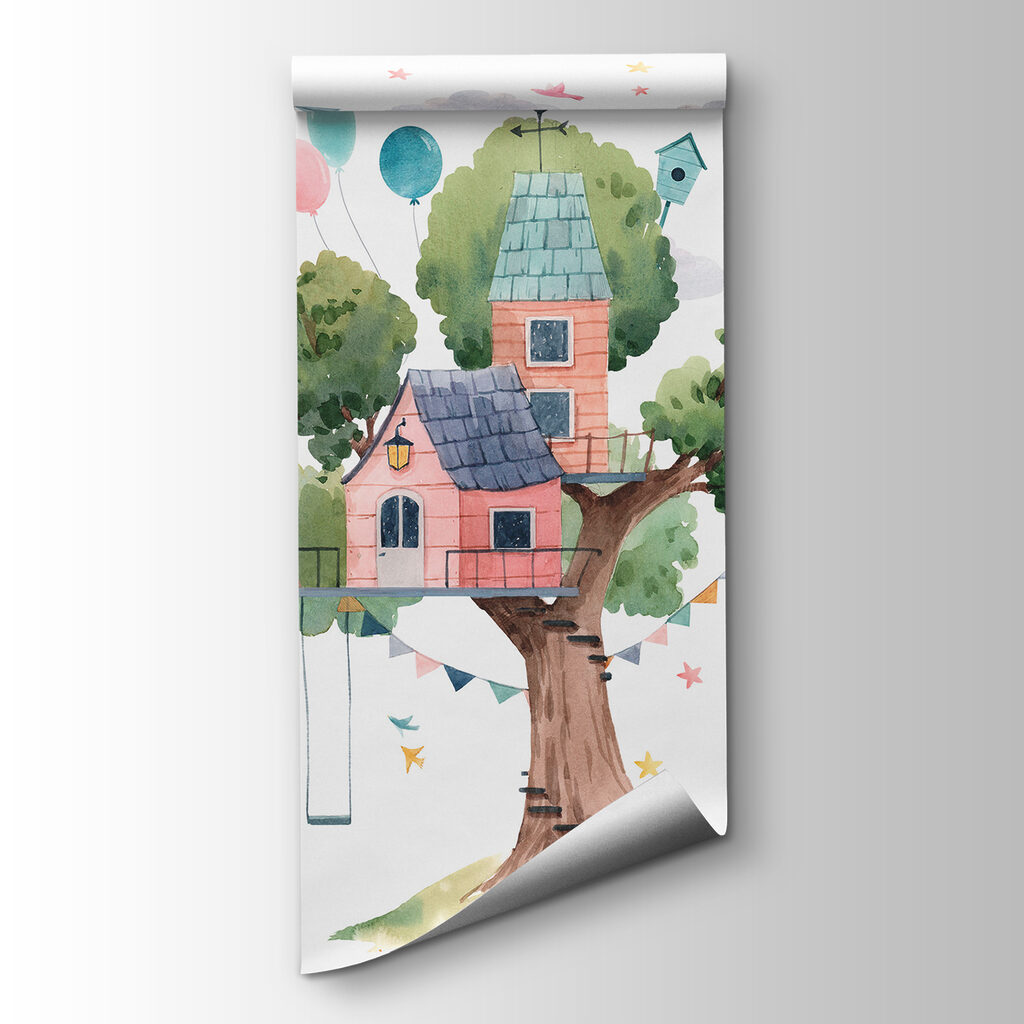 Watercolor painting of a tree house Watercolor painting of a tree house