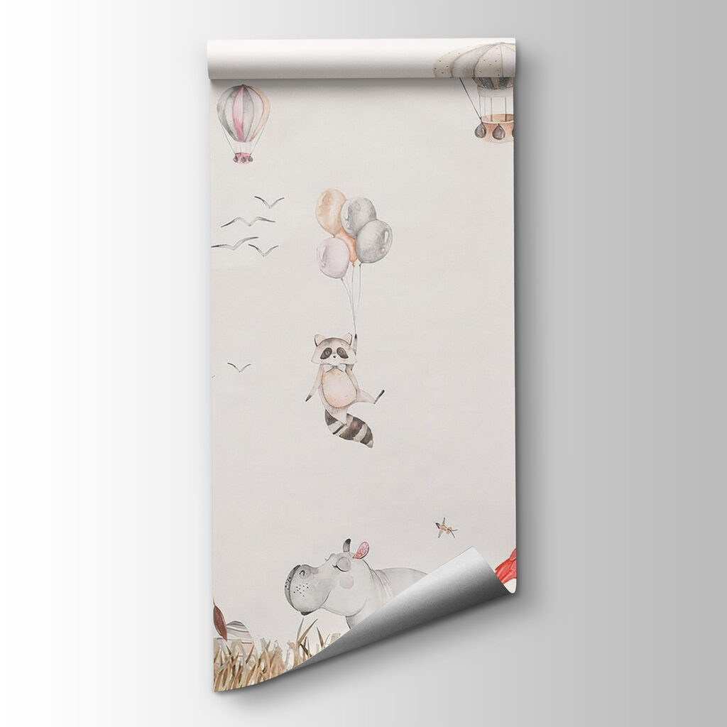 Wall mural of animals and hot air balloons Wall mural of animals and hot air balloons