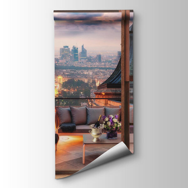 View of a city from a window View of a city from a window