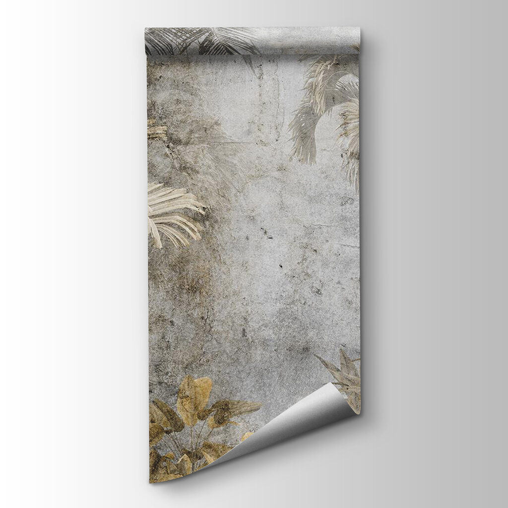 Palm trees on a concrete wall Palm trees on a concrete wall