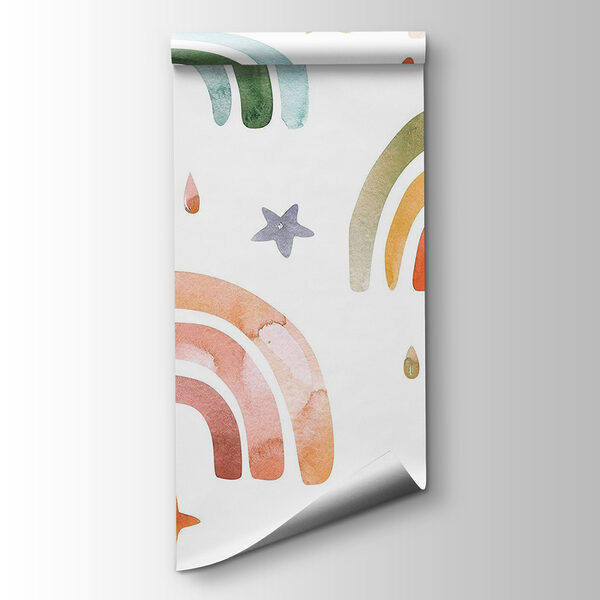 Pattern of watercolor rainbows and stars Pattern of watercolor rainbows and stars