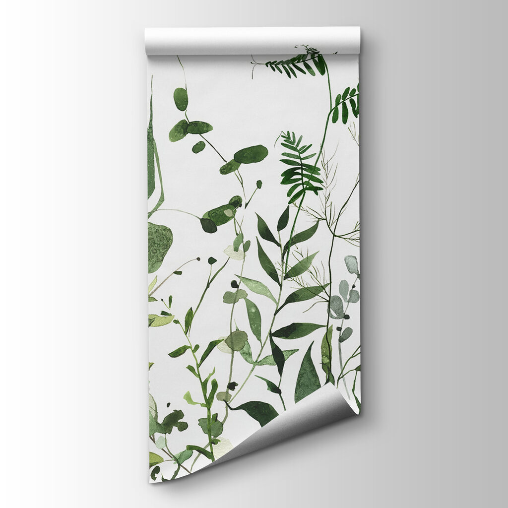 Lush greenery on a white background