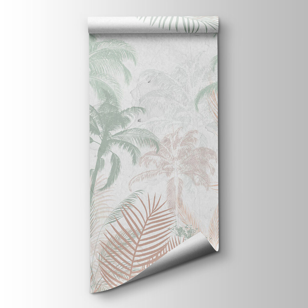 Palm trees and plants on a white background Palm trees and plants on a white background