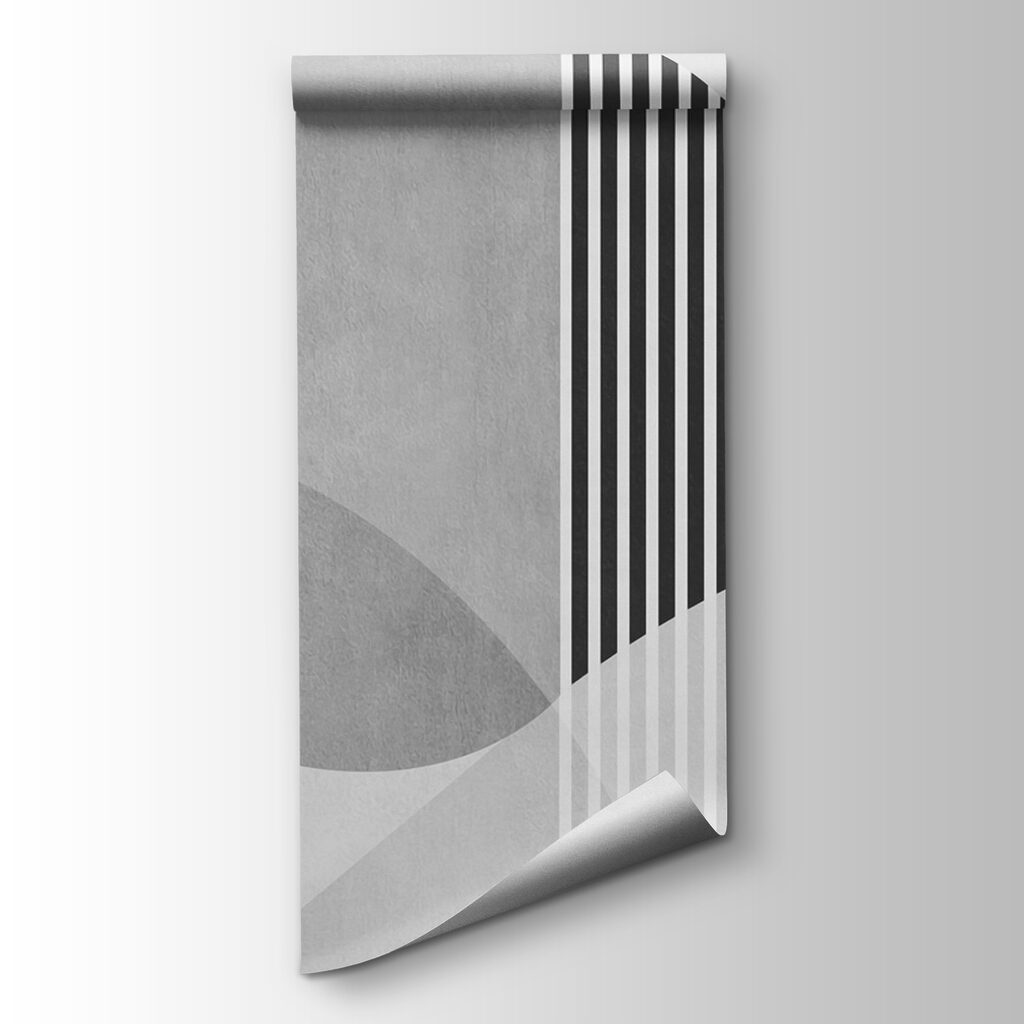 A grey and white background with black lines and circles