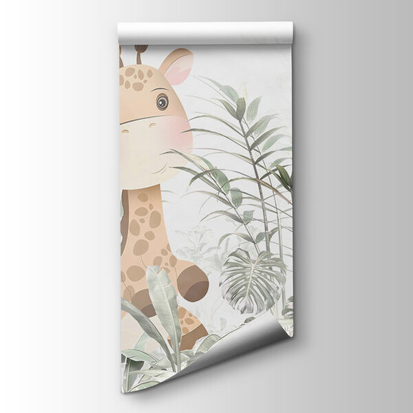 Giraffe and panda in a forest Giraffe and panda in a forest