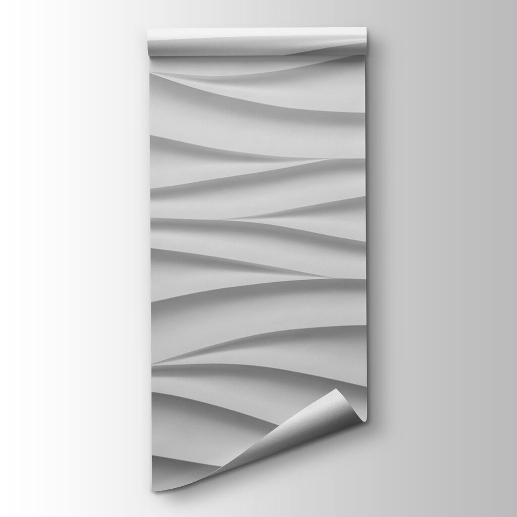White wall with wavy lines