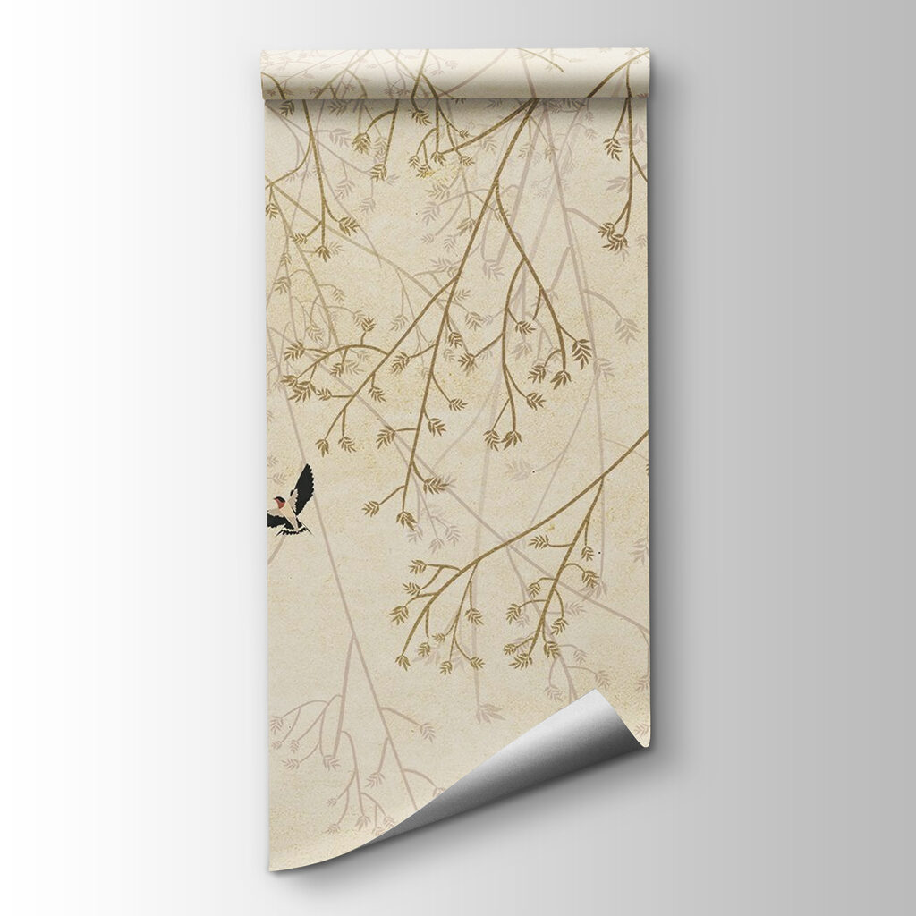 Birds flying in the branches of a tree