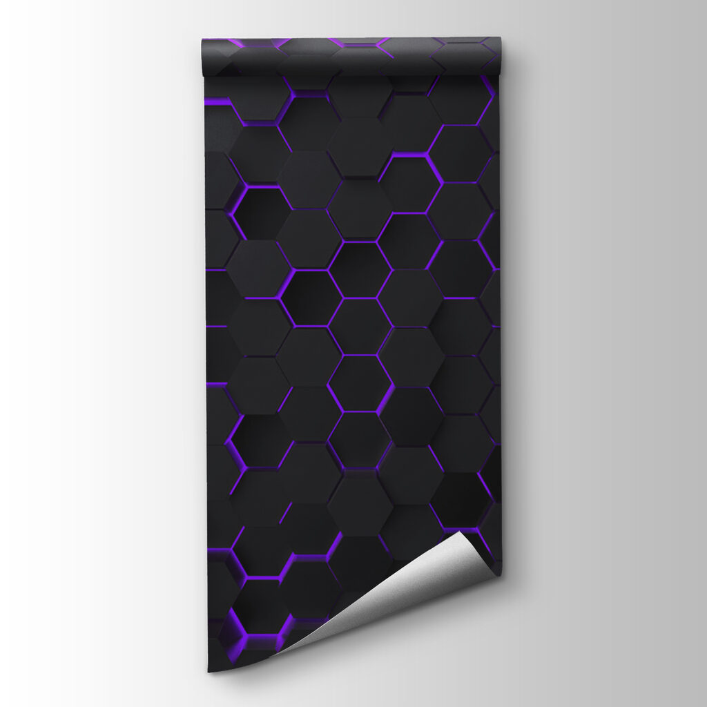 A black and purple hexagons