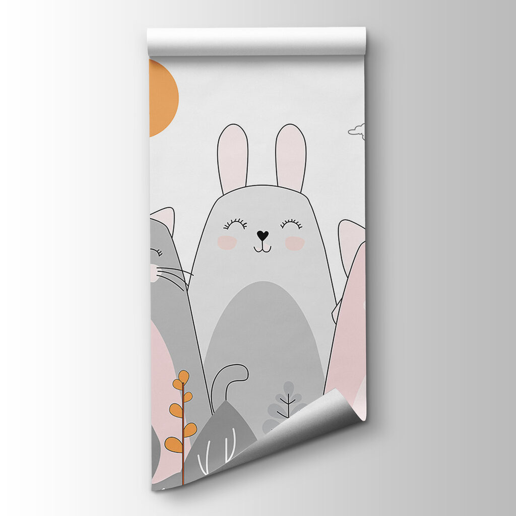 Group of animals in a row Group of animals in a row