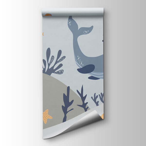 Whale and fish under water Whale and fish under water