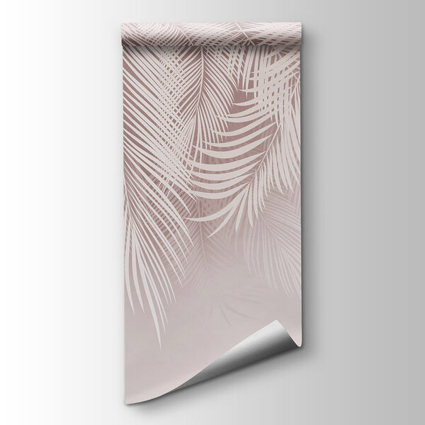 White leaves on a pink background