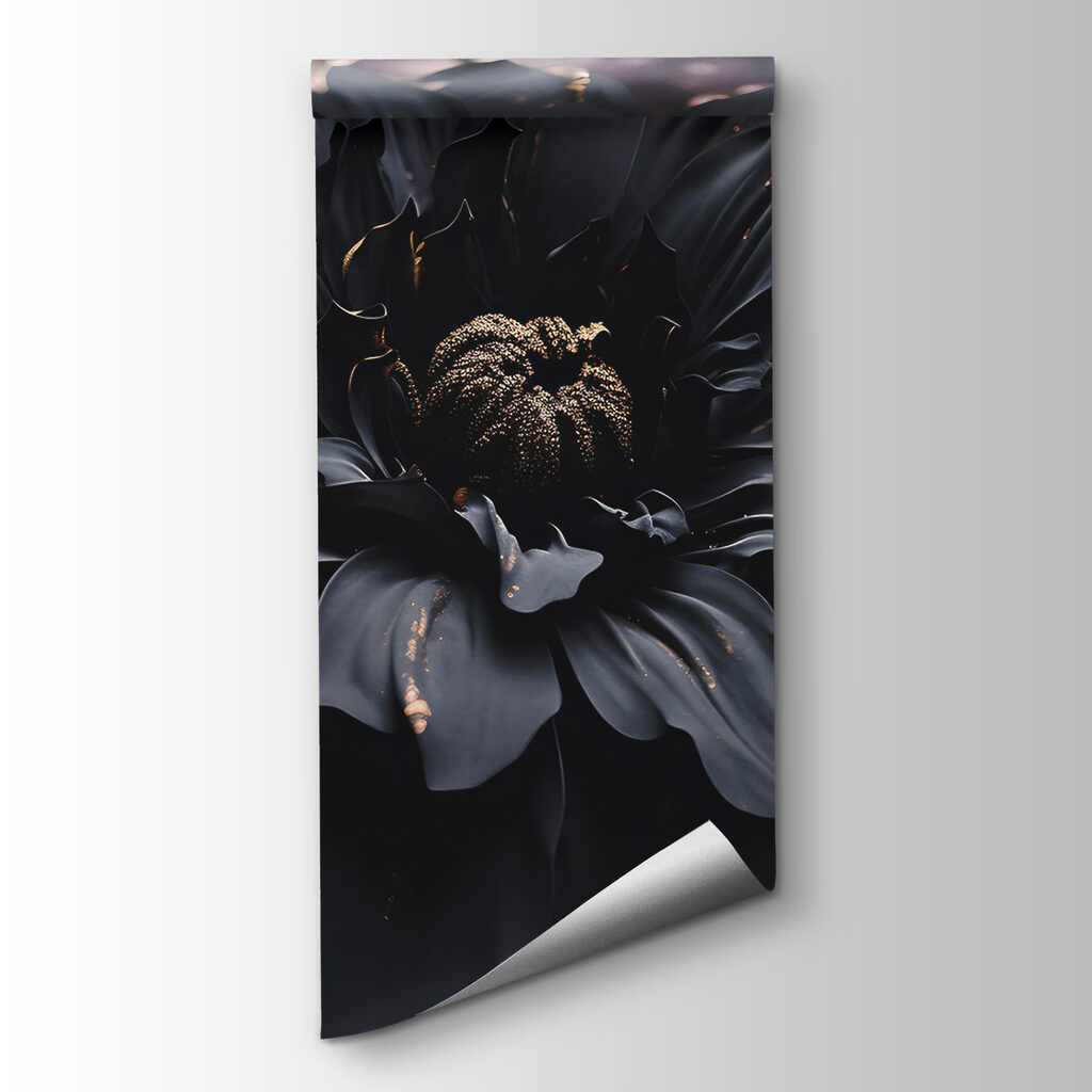 Elegant noir bloom shimmers in dark