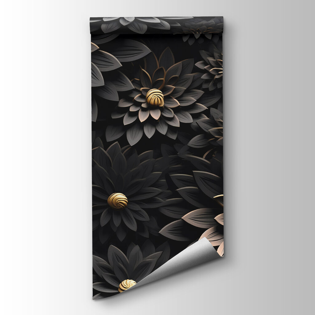 Elegant monochrome blooms with metallic centers