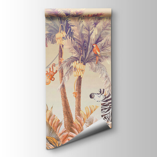 Giraffe and zebra in a jungle Giraffe and zebra in a jungle