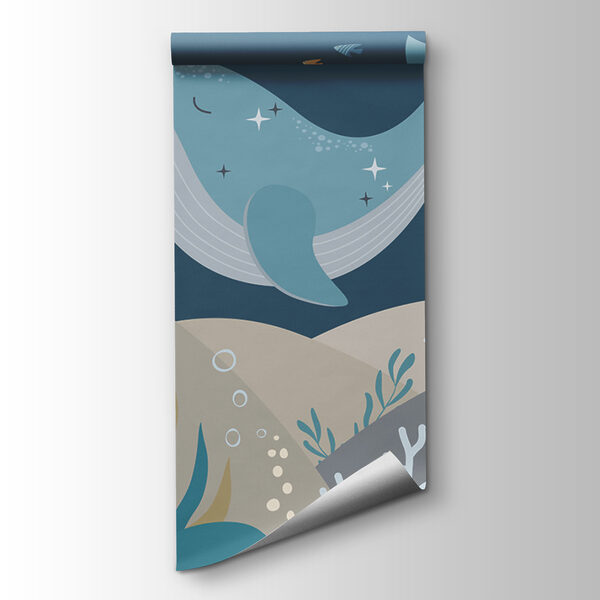 Whale swimming under water Whale swimming under water